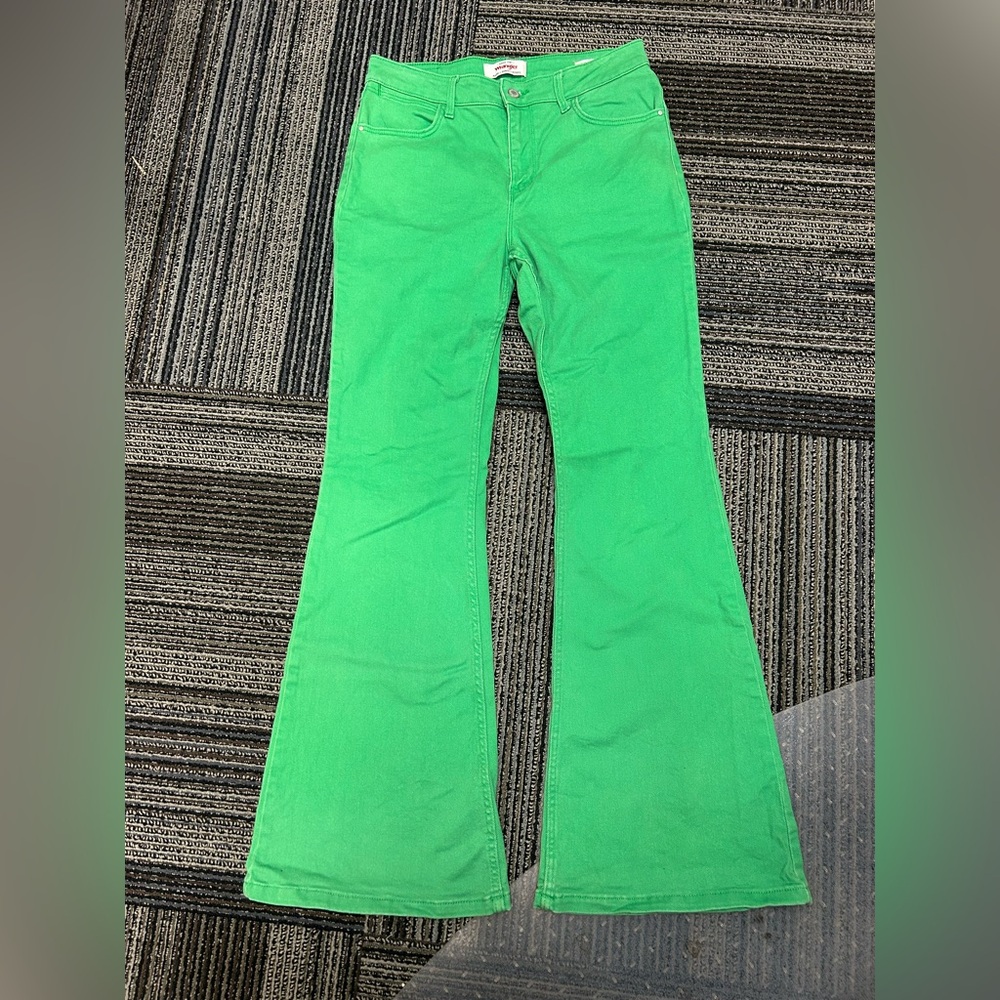 Bright Green Flare Jeans - Women